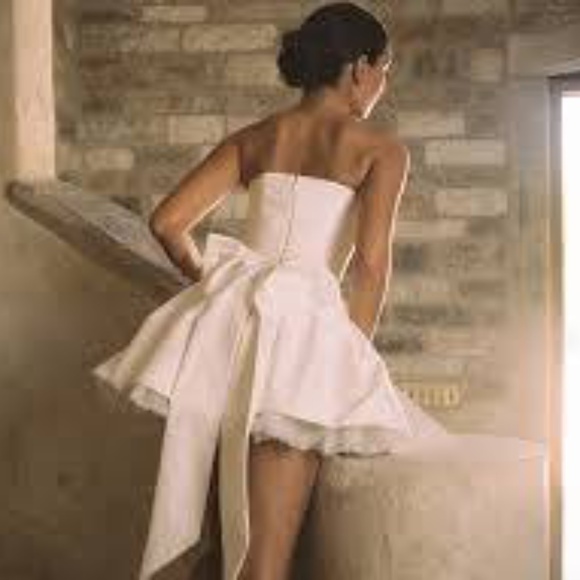 House of CB Noele Bow Strapless Satin Minidress - Picture 14 of 14